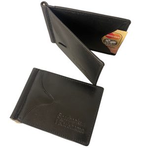 Kortetui i läder med sedelklämma